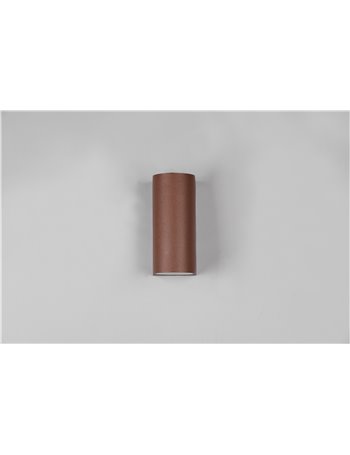 Roya applique da esterno fusione alluminio stondata ruggine a bi-emissione ip44 h.15cm  GU10