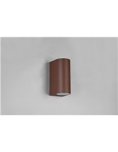 Roya applique da esterno fusione alluminio stondata ruggine a bi-emissione ip44 h.15cm  GU10 2