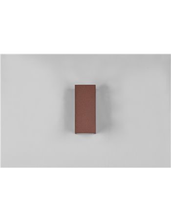 Roya applique da esterno fusione alluminio squadrata ruggine a bi-emissione ip44 h.15cm  GU10