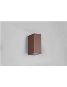 Roya applique da esterno fusione alluminio squadrata ruggine a bi-emissione ip44 h.15cm  GU10 2