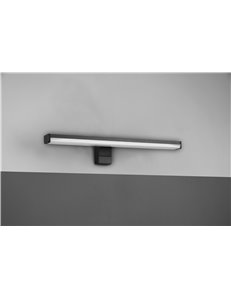 Lino applique nero anche con possibilita' di avvitare su specchio ip44 l. 40cm Moderno LED 2