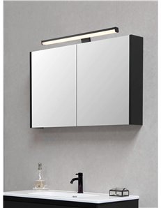 Lino applique nero anche con possibilita' di avvitare su specchio ip44 l. 40cm Moderno LED