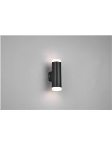 Ray applique bi-emissione nera ip44 h.16,6cm Moderno LED 2
