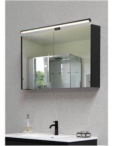 Lino applique nero anche con possibilita' di avvitare su specchio ip44 l. 60cm Moderno LED