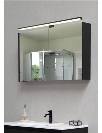 Lino applique nero anche con possibilita' di avvitare su specchio ip44 l. 60cm Moderno LED