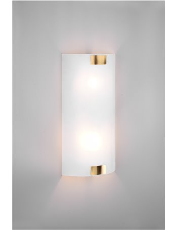Pura applique vetro rettangolare ganci metallo ottone invecchiato l.20 x h.40cm  E27