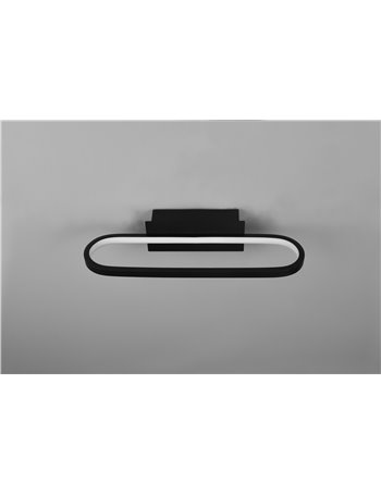 Gianni applique led nero con interruttore ip44 l. 40cm Moderno led