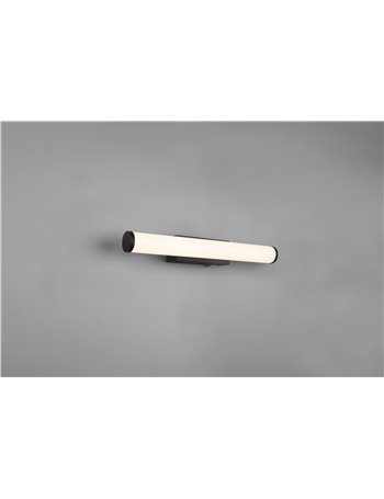 Mattimo applique led nero ip44 con interruttore l. 40,4cm Moderno LED