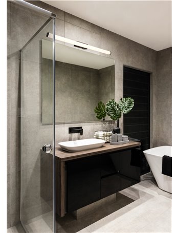 Mattimo applique led nero ip44 con interruttore l. 80,4cm Moderno LED