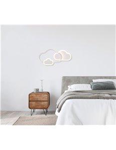 Cloudy applique led nuvola bianca rgb e telecomando multifunzione l.52cm Moderno led