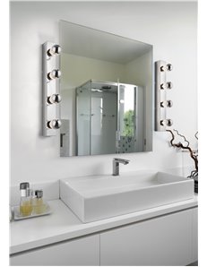 Theatro applique cromo 4 porta lampada ip44 con interruttore h. 55cm Moderno E27