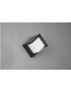 Puno applique led da esterno quadtrata metallo nero diffusore bianco ip44 l. 15cm  LED