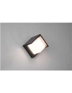 Puno applique led da esterno quadtrata metallo nero diffusore bianco ip44 l. 15cm  LED 2