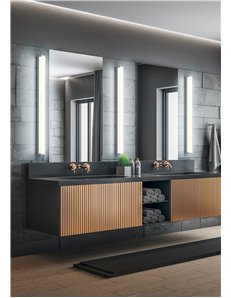 Fabio applique led cromo ip44 l. 120cm Moderno led