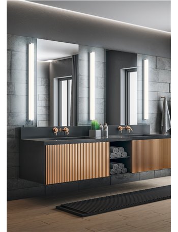 Fabio applique led cromo ip44 l. 120cm Moderno led