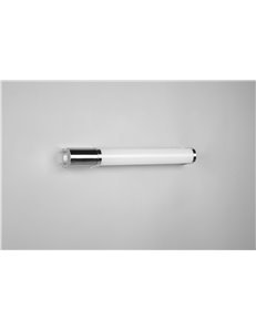 Piera applique led bordo cromo con presa corrente ed interruttore ip44 l. 41,5cm Moderno LED 2