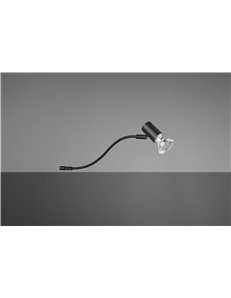Giada applique spot orientabile nero da avvitare su specchio ip44 h. 11,5cm Moderno GU10 2