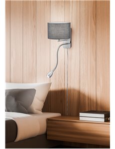 Hotel applique led paralume grigio E14  20x25 Moderno E14