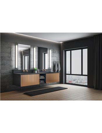 Fabio applique led cromo ip44 l. 80cm Moderno led