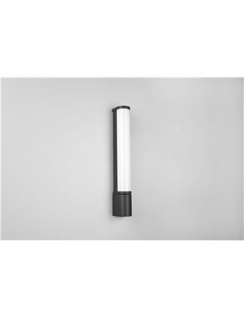 Piera applique led bordo nero con presa corrente ed interruttore ip44 l. 41,5cm Moderno LED