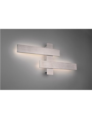 Belfast applique retro-illuminata con 2 diffusori acciaio satinata l. 60cm Moderno LED