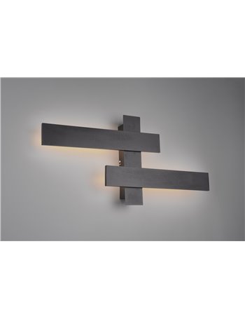 Belfast applique retro-illuminata con 2 diffusori antracite l. 60cm Moderno LED