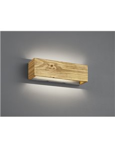 Brad applique led legno rettangolare bi-emissione con regolazione intensita' con interruttore l.37cm Vintage LED 2