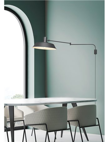 Bolder applique decorativa con pagoda nera orientabile e snodabile lunghezza massima 150cm Moderno LED