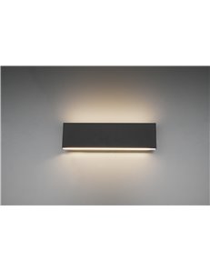 Concha applique led bi-emissione metallo colore antrecite con regolazione d'intensita' 3 step ad interruttore l. 28cm p. 4,5cm M