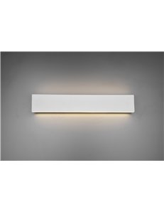 Concha applique led bi-emissione metallo colore bianco con regolazione d'intensita' 3 step ad interruttore l. 46,5cm p. 4,5cm Mo 2