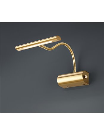 Curtis applique led lampada flessibile ottone cm18 max 35 Moderno LED