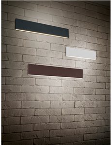 Concha applique led bi-emissione metallo colore antracite con regolazione d'intensita' 3 step ad interruttore l. 46,5cm p. 4,5cm 2