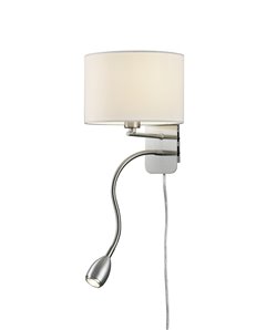 Hotel applique led acciaio paralalume bianco e14  20x25 Stile giovane led