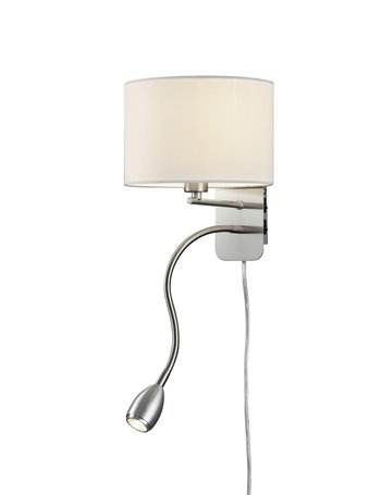 Hotel applique led acciaio paralalume bianco e14  20x25 Stile giovane led