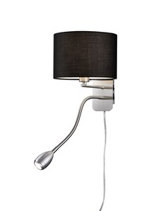 Hotel applique led acciaio paralume nero e14  20x25 Stile giovane led 2
