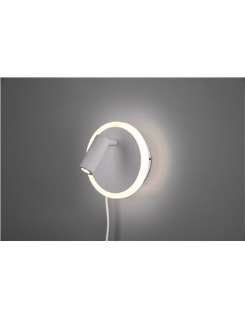Jordan applique led bianca doppia illuminazione con accensione separata d. 1cm Moderno LED