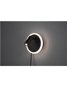 Jordan applique led nera doppia illuminazione con accensione separata d. 1cm Moderno LED 2