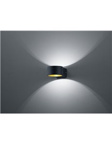 Lacapo applique led nera interno oro d. 10 p. 15 led osram Moderno LED 2