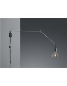 Line applique decorativa con portalampada nera orientabile e snodabile lunghezza massima 150cm Moderno LED