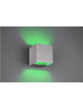 Figo applique led cubo alluminio bi-emissione con tecnologia multifunzione " wiz " l. 10cm   Moderno LED