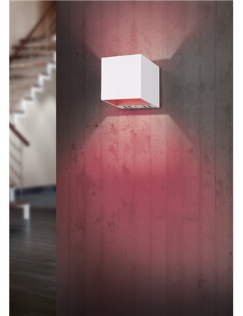 Figo applique led cubo bianco bi-emissione con tecnologia multifunzione " wiz " l. 10cm   Moderno LED