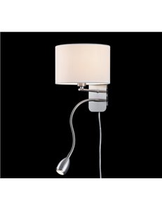 Hotel applique led acciaio paralalume bianco e14  20x25 Stile giovane led 2