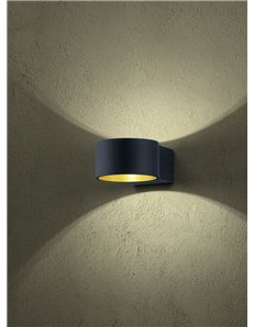 Lacapo applique led nera interno oro d. 10 p. 15 led osram Moderno LED