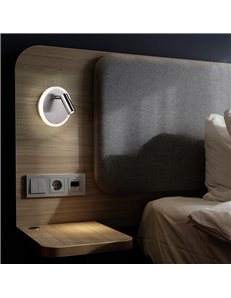 Jordan applique led acciaio doppia illuminazione con accensione separata d. 1cm Moderno LED