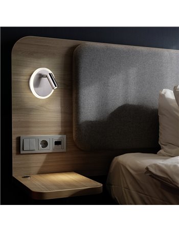 Jordan applique led acciaio doppia illuminazione con accensione separata d. 1cm Moderno LED