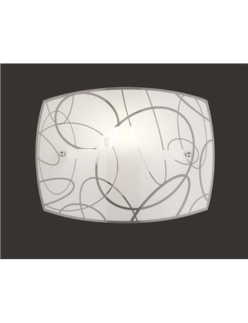Spirelli applique rettangolare vetro decoro cerchi l.30cm x h.30cm Moderno E27