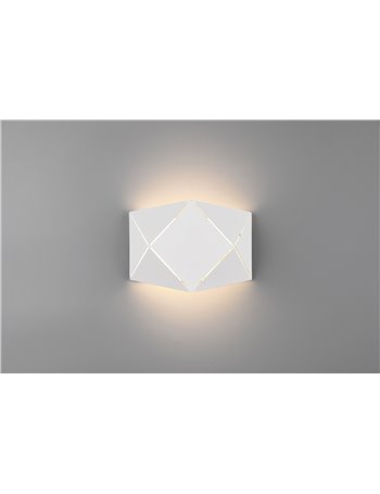 Zandor applique led metallo bianco con tagli laser l. 18cm Moderno LED