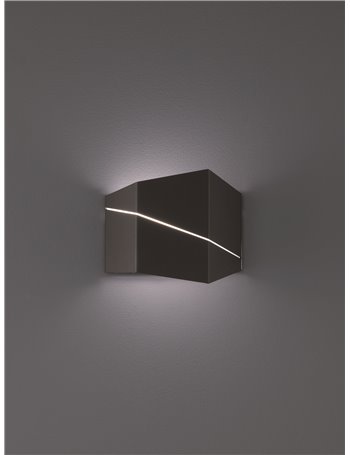 Zorro applique led metallo nero opaco con taglio laser l.18cm, h.14,5cm  Moderno LED