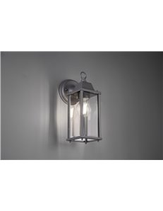 Olona applique da esterno down fusione di alluminio verniciata antracite con diffusore vetro trasparente ip44 h.30cm Vintage E27 2