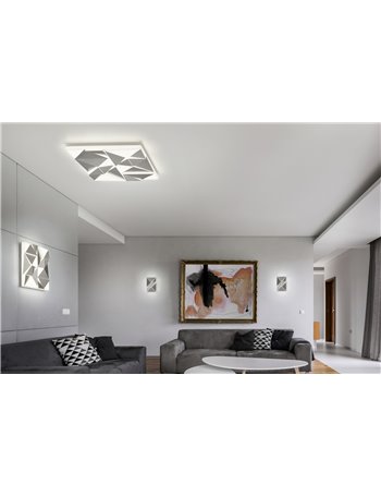 Trinity applique led metallo alluminio e diffusore bianco con tecnologia cambio colore con interruttore a scatto l. 20 x h. 30 c